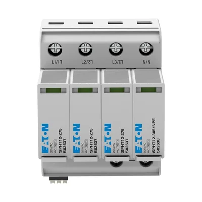 Parafoudre SPHT12-350/3+NPE-AX, type T1+T2, 25 kA/pôle, système TT et TN-S