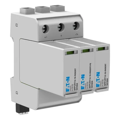 Parafoudre SPPVRT12-10-2+PE pour systèmes photovoltaïques, type 1+2, 1000 V CC