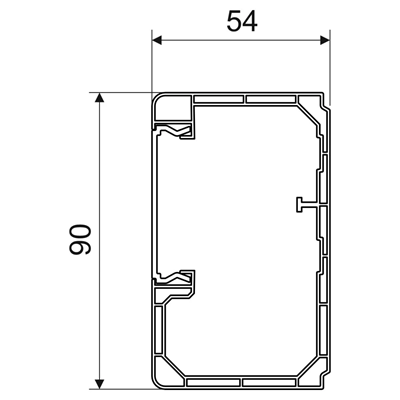 Parapet channel 90X55mm 2m