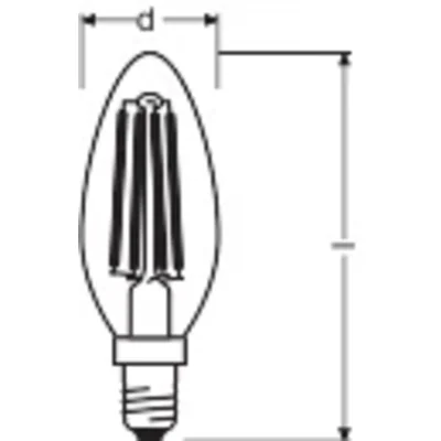 PARATHOM DIM Kerzenlampe 4,8W E14 2700K