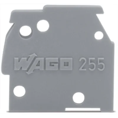 Parete terminale per installazione a scatto, spessore 1 mm, grigio 255-100