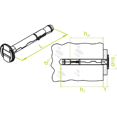 Pasador de metal galvanizado, diámetro 6 mm, longitud 45 mm