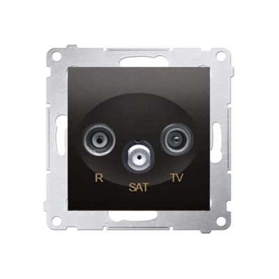 Pass-through antenna socket R-TV-SAT (module) anthracite (metallic)