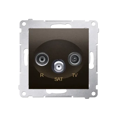 Pass-through antenna socket R-TV-SAT (module) bronze matt metallic
