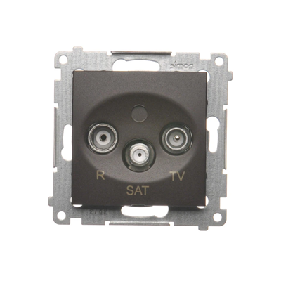 Pass-through antenna socket R-TV-SAT (module) bronze matt metallic