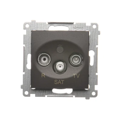Pass-through antenna socket R-TV-SAT (module) bronze matt metallic