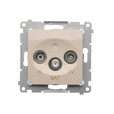 Pass-through antenna socket R-TV-SAT (module) cream