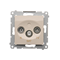 Pass-through antenna socket R-TV-SAT (module) cream