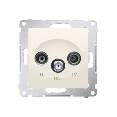 Pass-through antenna socket R-TV-SAT (module) cream