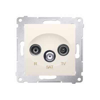 Pass-through antenna socket R-TV-SAT (module) cream