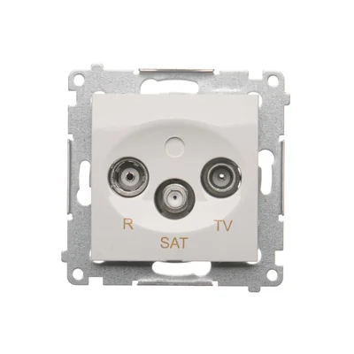 Pass-through antenna socket R-TV-SAT (module) white