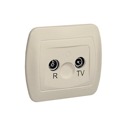 Pass-through R-TV antenna socket crowd. 10dB beige