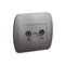 Pass-through R-TV antenna socket crowd. 10dB silver (metallic)