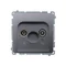 Pass-through R-TV antenna socket (module) attenuation 10dB inox (metallic)