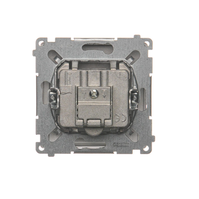 Pass-through R-TV antenna socket (module) attenuation 10dB inox (metallic)