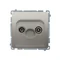 Pass-through R-TV antenna socket (module) attenuation 10dB satin (metallic)