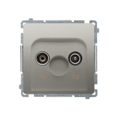 Pass-through R-TV antenna socket (module) attenuation 10dB satin (metallic)