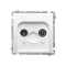 Pass-through R-TV antenna socket (module) attenuation 10dB white