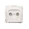 Pass-through R-TV antenna socket (module) attenuation 10dB white