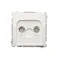 Pass-through R-TV antenna socket (module) attenuation 10dB white