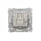 Pass-through R-TV antenna socket (module) attenuation 10dB white