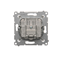 Pass-through R-TV antenna socket (module) TV and R attenuation 10dB silver (metallic)