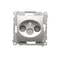 Pass-through R-TV antenna socket (module) TV and R attenuation 10dB silver (metallic)