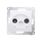Pass-through R-TV antenna socket (module) TV and R attenuation 10dB white