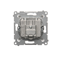 Pass-through R-TV antenna socket (module) TV and R attenuation 10dB white