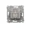 Pass-through R-TV antenna socket (module) TV and R attenuation 10dB white