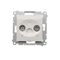 Pass-through R-TV antenna socket (module) TV and R attenuation 10dB white