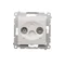 Pass-through R-TV antenna socket (module) TV and R attenuation 10dB white