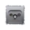 Pass-through R-TV-SAT antenna socket (module) inox (metallic)