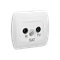 Pass-through R-TV-SAT antenna socket white