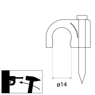 Passe-câble rond 14 mm FLOP-14