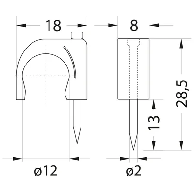 Passe-câble rond Ø 12 mm FLOP-12
