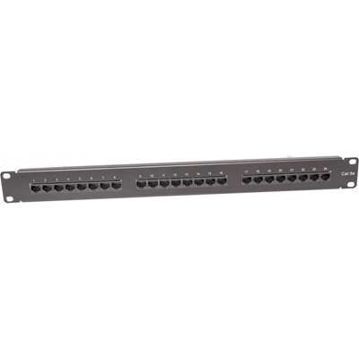 Patch panel cat.5e UTP 24 x RJ45 sin blindaje negro