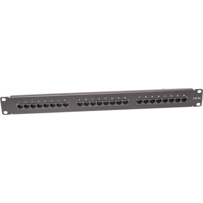 Patch panel kat. 5e UTP 24 x RJ45 nestíněný černý