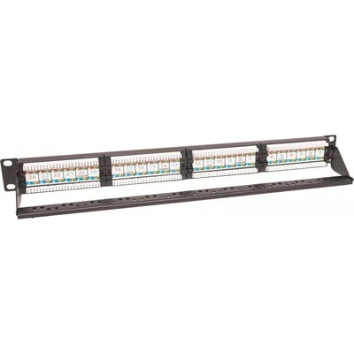 Patch panel kat. 5e UTP 24 x RJ45 nieekranowany czarny