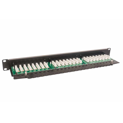 Patch panel kat. 5e UTP 24 x RJ45 nieekranowany z półką czarny