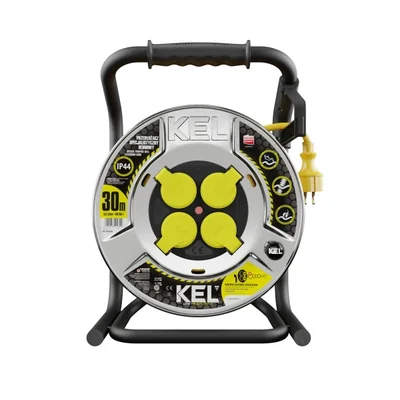 PB-HEAVY/D/K/30M/3X2.5/H07RN HEAVY LINE extension cable reel; 4x2p+Z; IP44; 16A; H07RN-F; 3x2.5; 30m; yellow
