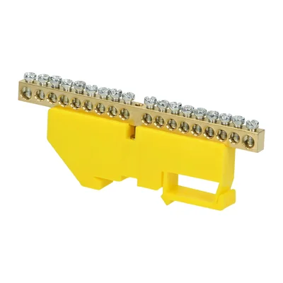 PE-Klemmenblock, für TH35-Schiene, 18-adrig, gelb