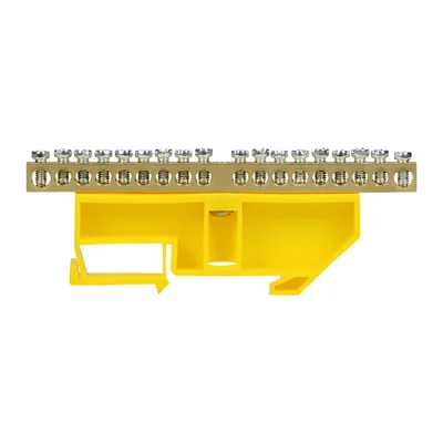 PE-Klemmenblock, für TH35-Schiene, 18-adrig, gelb