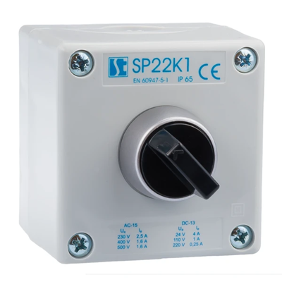 Pendentif de commande K1 avec un bouton STOP, un bouton avec une clé USB rotative