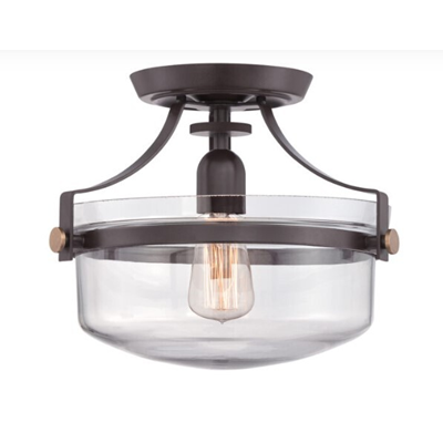 PENN STATION Plafon 33cm 60W IP20 marron ouest