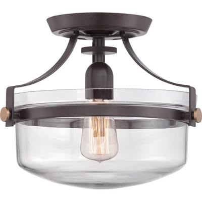 PENN STATION Plafon 33cm 60W IP20 marron ouest