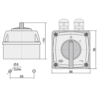 Перемикач кулачковий ARC E16-13 0-I 3P 16A IP65