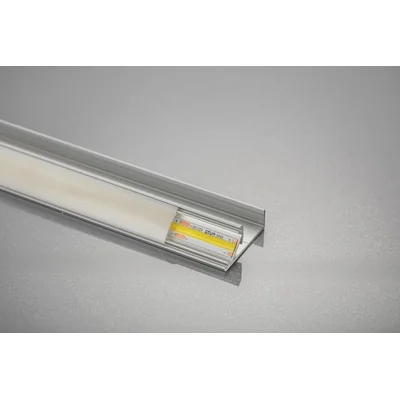Perfil de aluminio LED angular con remaches, de una sola cara, color plata Glax, L= 3007 mm