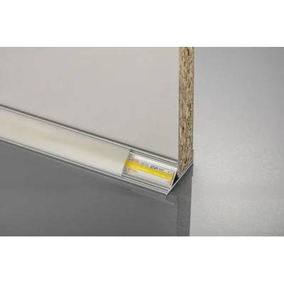 Perfil de aluminio LED angular con remaches, de una sola cara, color plata Glax, L= 3007 mm