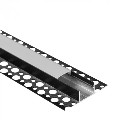 Perfil de montaje en superficie GNS01, negro + pantalla opalina, 1 m